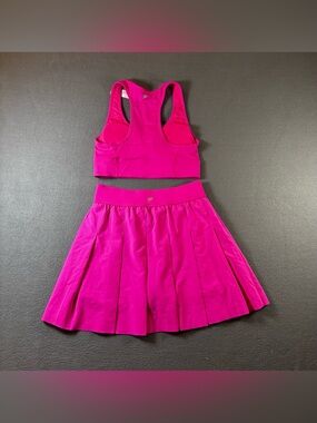 Fabletics Pink Tennis Skirt and Top Set size XXS